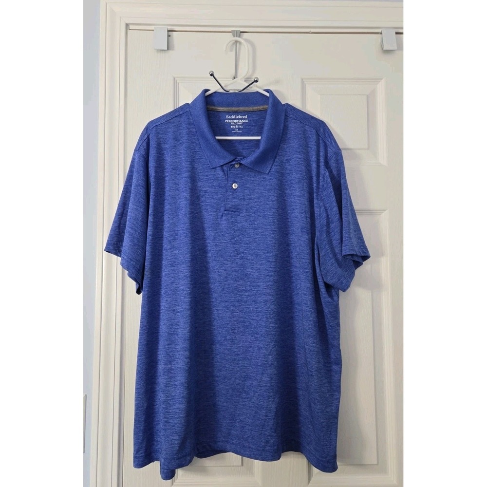 Saddlebred Mens Short Sleeve Polo Size 2X Big & Tall Blue
